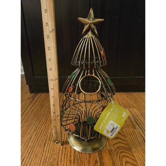 True Spruce Christmas Tree Wine Cork Holder New Bronze - Picture 8 of 9